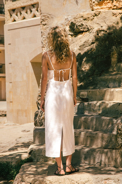 ALLURE Midi Dress - soft white linen