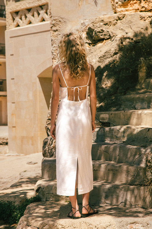 ALLURE Midi Dress - soft white linen