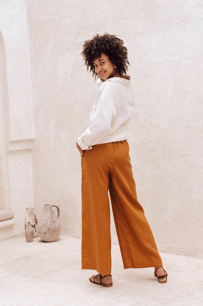 SUMMER Pants - ochre linen