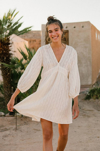 ALMA Mini Dress - soft white cotton