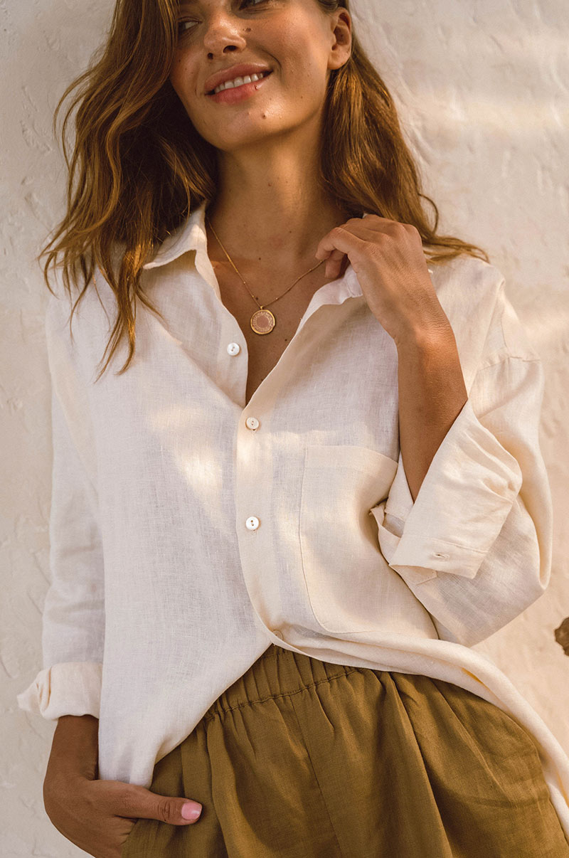SUMMER Shirt Dress - coconut linen